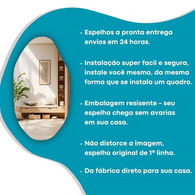 Espelho Redondo Com Iluminação Led Branco Quente - 3000k - 80x80 Cm