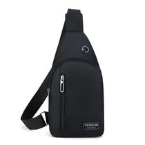 Bolsa Mochila Impermeável Transversal Crossbody Pochete De Peito Portátil Alça única Ajustável Preto