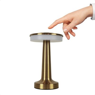 Luminária Abajur Mesa Led Pharos Dimerizável S/ Fio Recarregável Ouro Taschibra