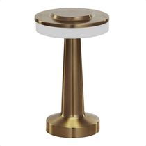 Luminária Abajur Mesa Led Pharos Dimerizável S/ Fio Recarregável Ouro Taschibra