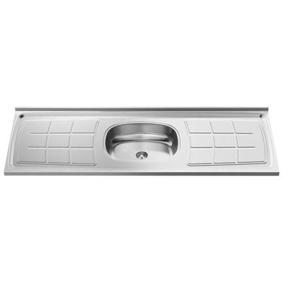 Balcão Gabinete áustria E Pia Inox 160cm 4 Portas - Lumil Móveis Branco-castanho