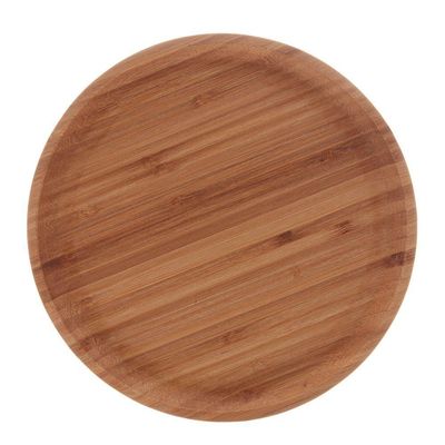 Kit Com 2 Bandejas De Bambu Redonda Petisqueira Decorar 20cm