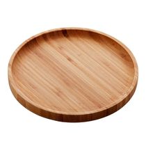 Kit Com 2 Bandejas De Bambu Redonda Petisqueira Decorar 20cm