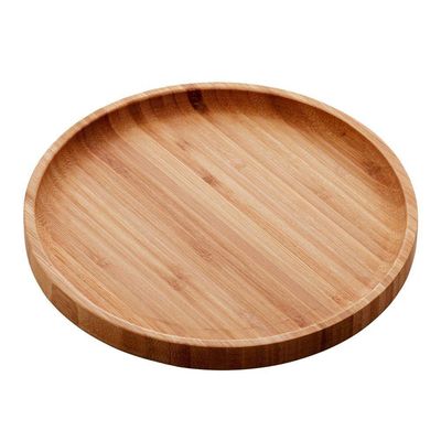 Kit Com 2 Bandejas De Bambu Redonda Petisqueira Decorar 20cm