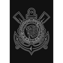 Toalha Social Academia e Mão Buettner Jacquard Veludo Futebol Corinthians 33cmx50cm Preto
