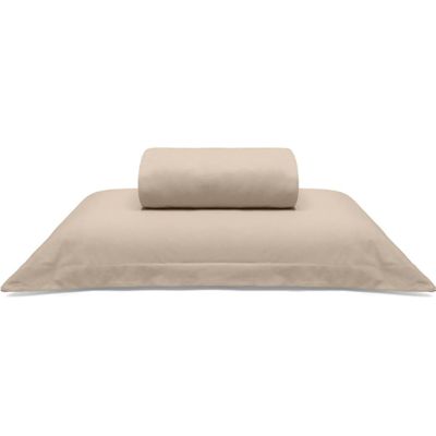 Jogo de Cama Buettner Solteiro King Malha Liso 2 Peças Image Bege