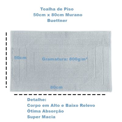 Toalha Piso Buettner Felpudo 100% Algodão Murano 50cmx80cm Prata