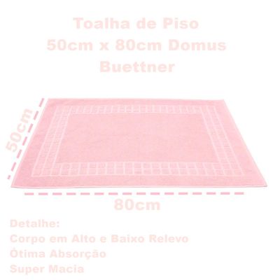 Toalha Piso Buettner Felpudo 100% Algodão Domus 50cmx80cm Rosa Petala