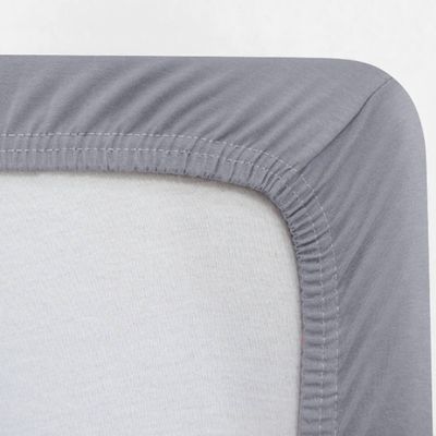 Jogo de Cama Buettner Solteiro King Malha 100% Algodão Liso 2 Peças Image Cinza