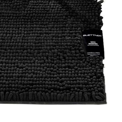 Tapete Buettner Microfibra Antiderrapante Chenille Ginko 60cmx90cm Preto
