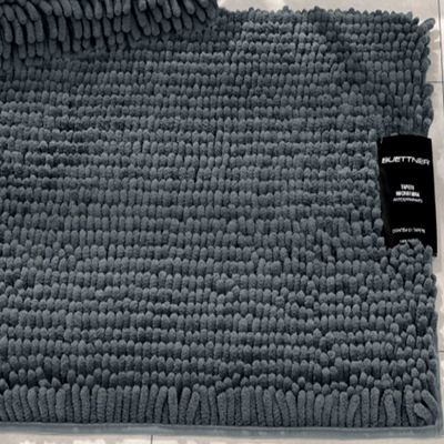 Tapete Buettner Microfibra Antiderrapante Chenille Ginko 60cmx90cm Grafite
