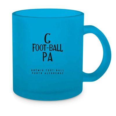 Caneca Vidro Diamond BrasFoot Gremio 300 ML Licenciada Azul