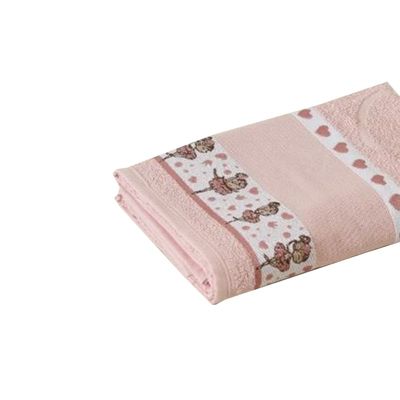 Toalha de Banho Infantil Jacquard para Bordar Funny LMPeter Rosa