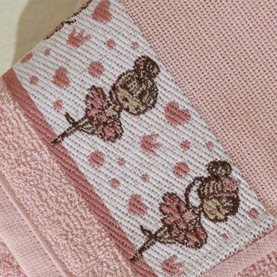 Toalha de Banho Infantil Jacquard para Bordar Funny LMPeter Rosa