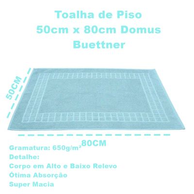 Toalha Piso Buettner 100% Algodão Domus 50cmx80cm Azul Riviera