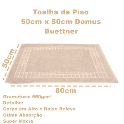 Toalha Piso Buettner Felpudo 100% Algodão Domus 50cmx80cm Palha