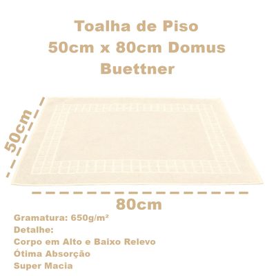 Toalha Piso Buettner Felpudo 100% Algodão Domus 50cmx80cm Marfim