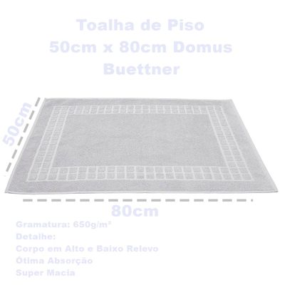 Toalha Piso Buettner Felpudo 100% Algodão Domus 50cmx80cm Prata