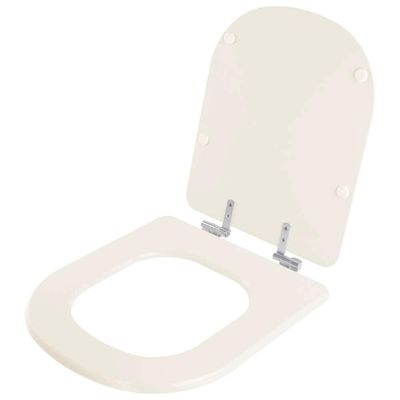 Assento Sanitario Poliester Com Amortecedor Vogue Plus Creme Para Bacia Deca