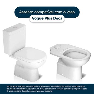 Assento Sanitario Poliester Com Amortecedor Vogue Plus Creme Para Bacia Deca