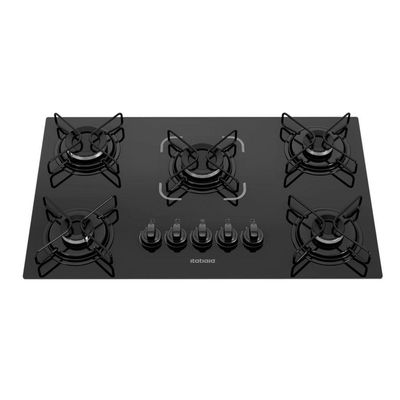 Cooktop Itatiaia Essencial 5 Bocas Mesa Vidro Preto Bivolt