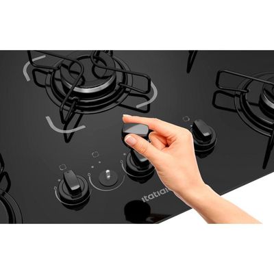 Cooktop Itatiaia Essencial 5 Bocas Mesa Vidro Preto Bivolt