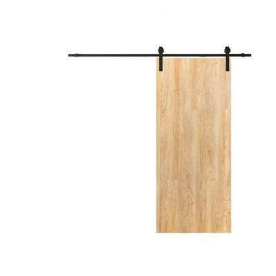 Porta Celeiro De Correr Verniz Kit Preto 210x70