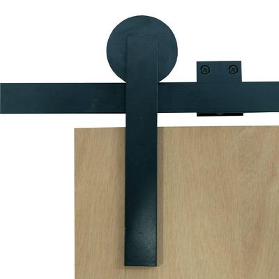 Porta Celeiro De Correr Verniz Kit Preto 210x70