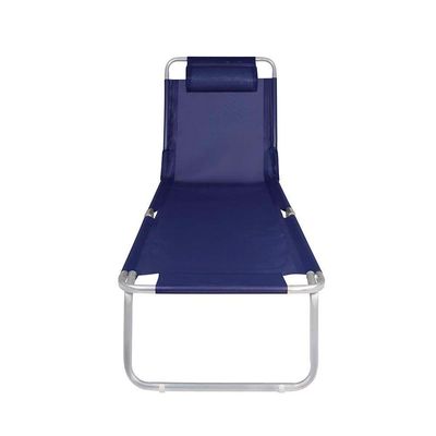 Kit 2 Espreguiçadeira Dobrável Em Alumínio Cores Azul