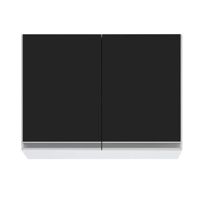 Armário De Cozinha Modulado De Canto 7 Peças Cp23 Balcão Com Tampo Branco/preto - Lumil