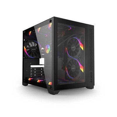 Gabinete Gamer Forcefield Black Vulcan - Frontal E...