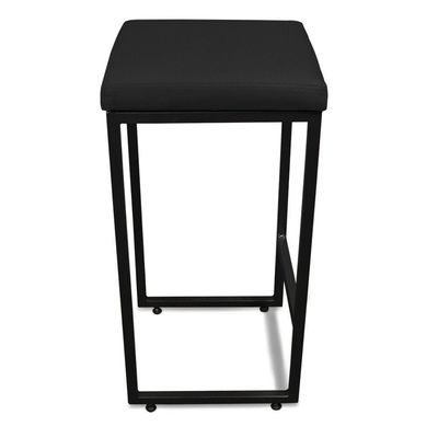 Banqueta Alta Para Cozinha Industrial Kit 4 Nick Preto E Sintético Preto D03 - D'rossi