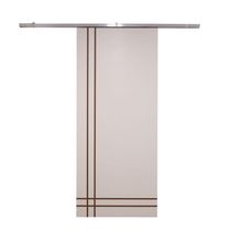 Porta De Correr Branco Prime Frisada Kit Alumínio F06 - 210x90