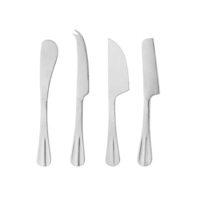 Conjunto 4 Facas Para Queijo De Aço Inox Prateada Gourmet