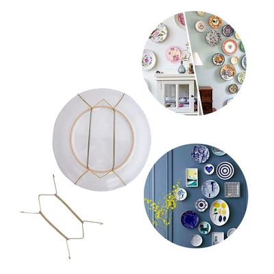 Suporte Gancho Mola Dourada Prato Decorativo Parede Pendurar Tabuleiro (35 A 45cm)