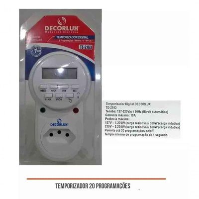 Temporizador Digital 100-240V 10A Te2163