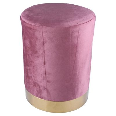 Puff Redondo 35cm Suede Soho Cazza Rosa