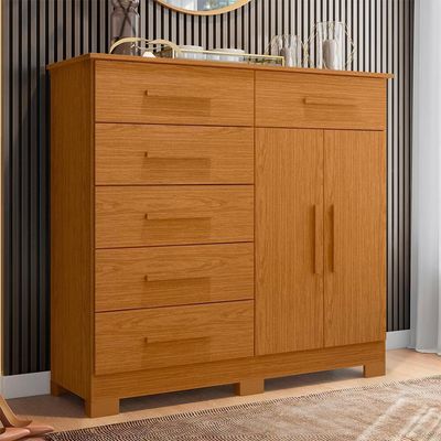 Cômoda Xangai 2 Portas E 6 Gavetas Cinamomo - Móveis Albatroz Cinamomo