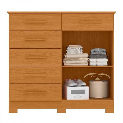 Cômoda Xangai 2 Portas E 6 Gavetas Cinamomo - Móveis Albatroz Cinamomo