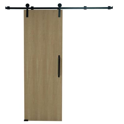 Porta Celeiro De Correr Verniz Kit Preto 210x80
