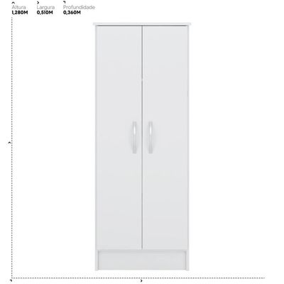 Armário Multiuso Sapateira 2 Portas Viena Branco