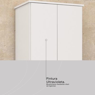 Armário Multiuso Sapateira 2 Portas Viena Branco