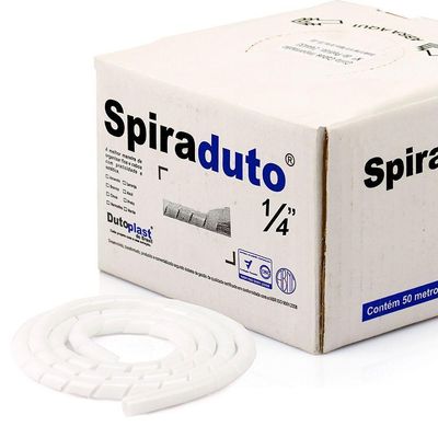 Organizador Fios E Cabos Spiraduto 1-4 Branco - 4 Metros
