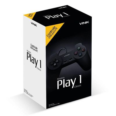 Controle Pc Usb Ps1/playstation 1 Preto - Retrô - Vinik Play