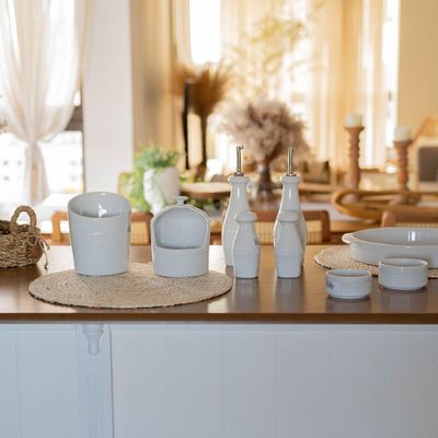 Saleiro Em Porcelana Assar E Servir 5,5x13cm Germer Branco