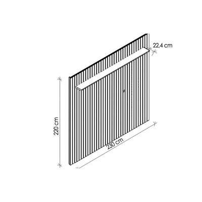 Painel Home Para Tv Até 75 Pol Maragogi Ripado Com Prateleira 230x220cm Nature - Permóbili