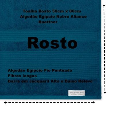 Jogo De Toalha Buettner Algodão Egípcio Nobre 5 Peças Aliance Dusty Marinho E Palha