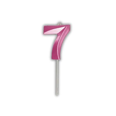 Vela De Aniversário Slim Metallic Pink Modelo ?