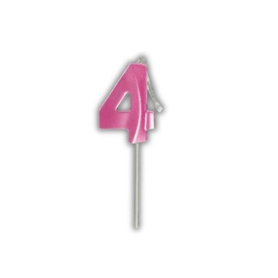 Vela De Aniversário Slim Metallic Pink Modelo ?