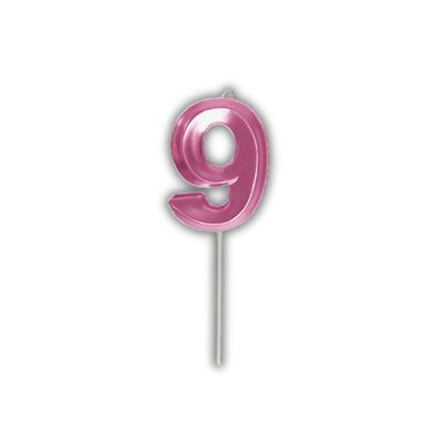 Vela De Aniversário Slim Metallic Pink Modelo ?